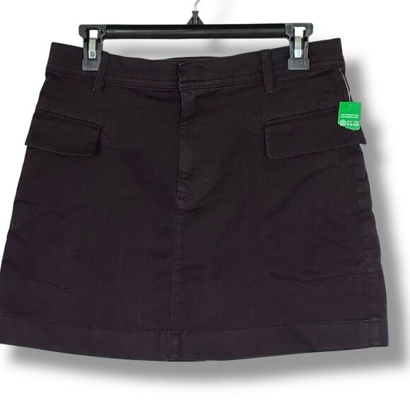 Gap Black Khaki Twill Cargo Mini Skirt Y2K Size 4 NWT - Picture 1 of 8